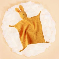 Prix de gros : Doudou lapin tricoté doux pour bébé en pur coton, serviette de confort, mouchoir et couverture