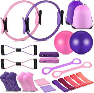 CZFIT 21 Pcs Pilates Set Includes Ball Yoga <b>Ring</b> <b>Stretching</b> Strap Resistance Bands Socks Women Pilates Equipment - Product Image 1