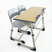 Ensemble de bureau et chaise pour étudiants en acier anti-collision, ergonomique, hauteur réglable, empilable, design moderne pour une utilisation en classe