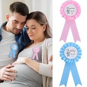 Éléphant décorations de Baby Shower fournitures de fête bouton Badge épingle nouveau <span class=keywords><strong>papa</strong></span> cadeaux maman à être épingle pour révélation du sexe fête - Product Image 2