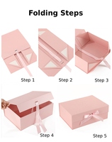 Boîte cadeau rigide en carton avec fermeture magnétique pliable de luxe avec ruban, boîte cadeau unique pour fête d'anniversaire, ensemble d'emballage