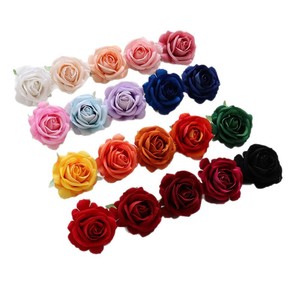 6cm High-grade Flocked Rose Heads, Artificial Roses for DIY Corsage, Wrist Flower, <b>Hat</b> & Garment Decoration - Product Image 5