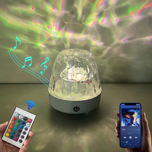 Lampe LED en cristal, veilleuse, recharge USB, télécommande, décoration de chambre, lampe d'ambiance, lampe de table rechargeable, lampe à ondes d'eau - Product Image 2