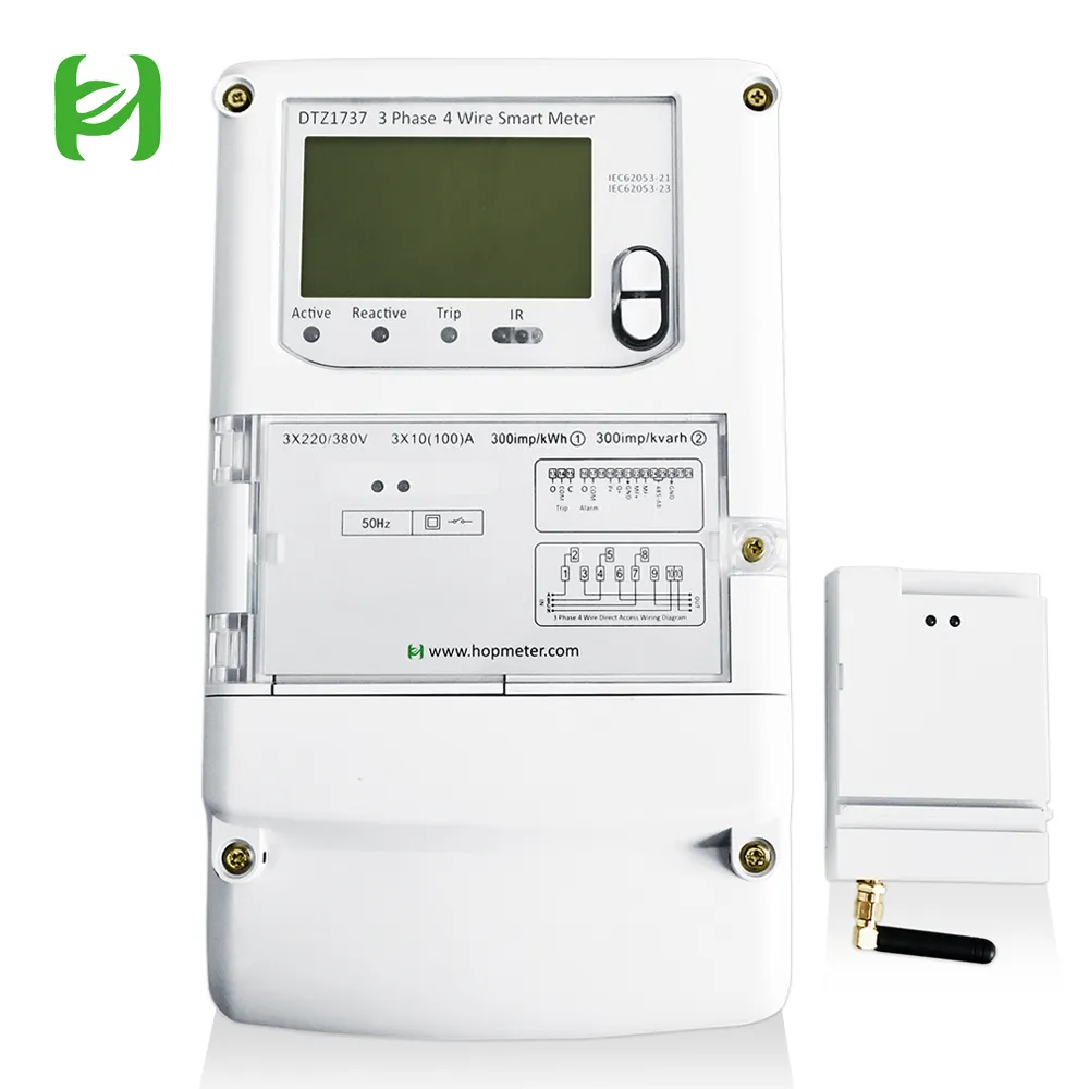 Medidor eléctrico inalámbrico de tres fases Lora/4G/GPRS/WiFi/Modbus/RS485, medidor de energía inteligente Lorawan, fabricante de China