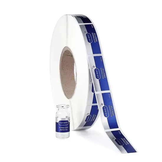 Blue Small Medicine Custom Bottle Adhesive Sticker Label