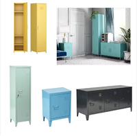 Armoire de rangement en acier multi-couleurs sur pied, personnalisable, à portes simples, pour vêtements, casier en acier, armoire de rangement, vente en gros