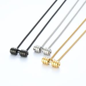 Collar con Colgante de Mancuerna de Acero Inoxidable Chapado en Oro Nuevo 2025 con Cadena de Eslabones para Hombre - Product Image 2