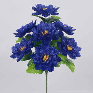 Ramo de flores artificiales de seda, tela funeraria de 9 cabezas, barata - Product Image 6