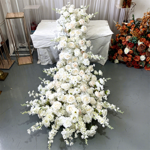 IFG corredor de cascada de flores hecho a mano con <span class=keywords><strong>blanco</strong></span> y para flores de champán gran oferta Decoración de mesa de cola grande para boda Día de la madre - Product Image 1