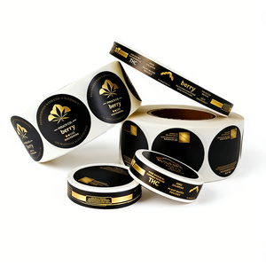 Étiquettes d'emballage personnalisées autocollantes avec impression UV sélective en relief, étiquettes enveloppantes étanches pour pots de snus et autocollants pour couvercles de boîtes en métal - Product Image 1