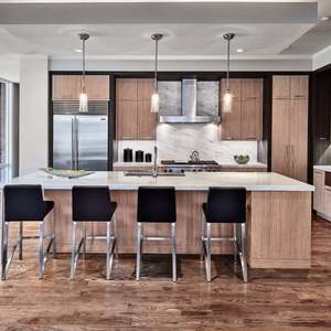 Chaise de salle à manger moderne haut de gamme Yaman, armoires de cuisine grises avec évier, mobilier de cuisine complet en MDF, appartement - Product Image 3