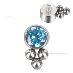 Vendita diretta della fabbrica per bambini in titanio Piercing al naso gioielli con zircone orecchio all'ingrosso alla moda orecchini Piercing - Product Image 3