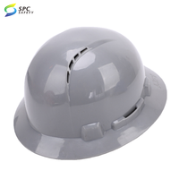 Style MSA en forme de V rouge ANSI standard plastique HDPE casque de protection de la tête personnelle à bord complet casque de sécurité de construction