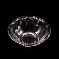 Bol à salade de fruits jetable en plastique rond transparent en gros avec couvercle