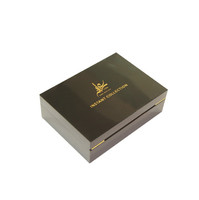 Boîte cadeau en bois vintage de luxe de haute qualité, fabriquée à la main, rectangulaire, noire laquée, en MDF, avec doublure en velours, pour cosmétiques, vernis à ongles, haut de gamme