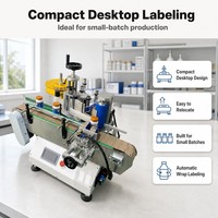 Machine d'étiquetage de bouteilles de type mini YN801D pour petites bouteilles de vin rouge, liquides oraux, eau minérale, sauces de cuisine, bouteilles rondes