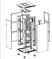 Armoire réseau sur pied / Armoire pour équipement électrique / Rack de serveur 19 pouces / 42U