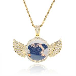 Colgante de Alas de Ángel Personalizado con Moissanita, Plata de Ley 925, VVS, Amuleto de Ángel Guardián, Certificado GRA, Estilo Hip Hop Bling - Product Image 5