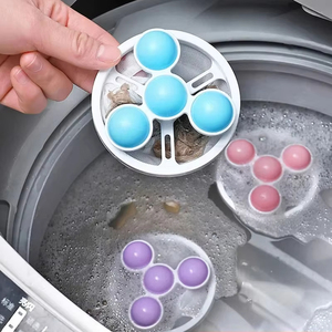 DS4869 Sac filtrant réutilisable pour lave-linge, filtre <span class=keywords><strong>à</strong></span> peluches flottant, attrape-cheveux, éliminateur de poils d'animaux, <span class=keywords><strong>boule</strong></span> de lavage flottante en maille - Product Image 5