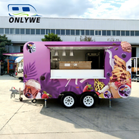 Camion de restauration mobile Onlywe en acier inoxydable, bar à café, camion de restauration mobile pour pizzas avec équipement de cuisine complet
