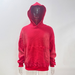 Sweat à capuche thermique personnalisé de haute qualité avec fermeture éclair, motif gaufré, délavé à l'acide, 100 % coton, pull en maille gaufrée, fabricant - Product Image 1