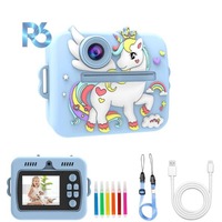 Nouvel Arrivage Mini Appareil Photo Instantané Licorne 1080p pour Enfants, Appareil Photo Bébé avec Fonction Photo MP3 et Médias