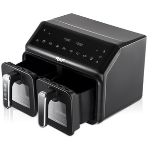 Freidora de Aire de Doble Cesta Transparente con Ventana de Observación, Tanque Doble de 4L, Capacidad Eléctrica de 8L, Freidoras de Aire Duales Independientes - Product Image 5