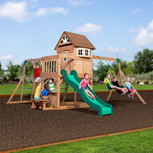 <span class=keywords><strong>Gimnasio</strong></span> de la jungla <span class=keywords><strong>al</strong></span> <span class=keywords><strong>aire</strong></span> <span class=keywords><strong>libre</strong></span> Marco de escalada de madera Patio trasero Pequeño tobogán y columpio Juego de juegos infantiles Juego de columpio con asiento columpio - Product Image 5