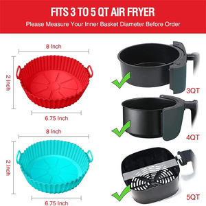 Moule à pâtisserie pliable en silicone, plat rond pour friteuse à air, pour la cuisine à domicile, compatible lave-vaisselle - Product Image 4
