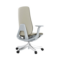 Fabricant de mobilier de bureau Vente en gros Intérieur Chaise de bureau ergonomique moderne à dossier moyen et à commande métallique en cuir artificiel blanc