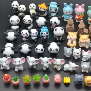 3D קריקטורה קוואי מיניאטורי צלמית בעלי חיים צעצועים זעירים לילדים דמויות מיני חמודות שרף קישוט אקווריום עוגת קישוט בתפזורת