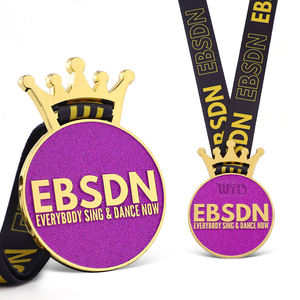 Medallas Personalizadas de Baile y Canto, Medallas de Competición de Talento Artístico con Forma de Corona, en Aleación de Zinc, con Relieve 3D y Esmalte Brillante - Product Image 1