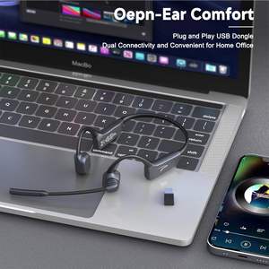 Çağrı merkezi, ofis için AI gürültü iptal mikrofon ile kemik iletim kulaklığı mikrofonlu kulaklıklar, 5.2 Bluetooth kulaklık - Product Image 3
