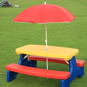 Hot sell kids children outdoor camping table picnic with umbrella kids