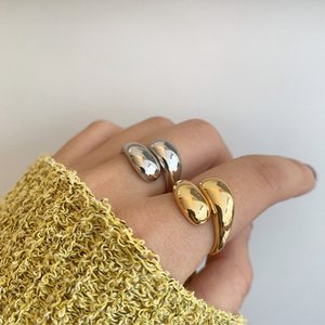 Fashion Geometric Chunky Gold Plated <strong>Rings</strong> Adjustable <strong>Stacking</strong> <strong>Rings</strong> for Women - Product Image 1