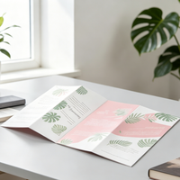 Distributeur de prospectus pliable en carton, format personnalisé, imprimé offset, pour menu de restaurant, promotion de magasin de beauté et de bijouterie
