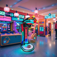 Superfun Machine d'arcade de boxe lumineuse à monnayeur avec lumières LED et test de force en anglais