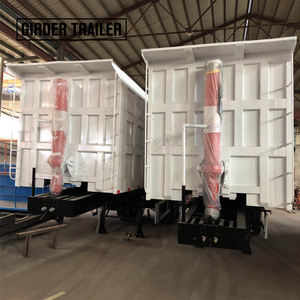 Vente chaude 60 tonnes camion à benne basculante arrière Type carré semi-remorque 3 essieux pour l'industrie de la construction en acier - Product Image 2