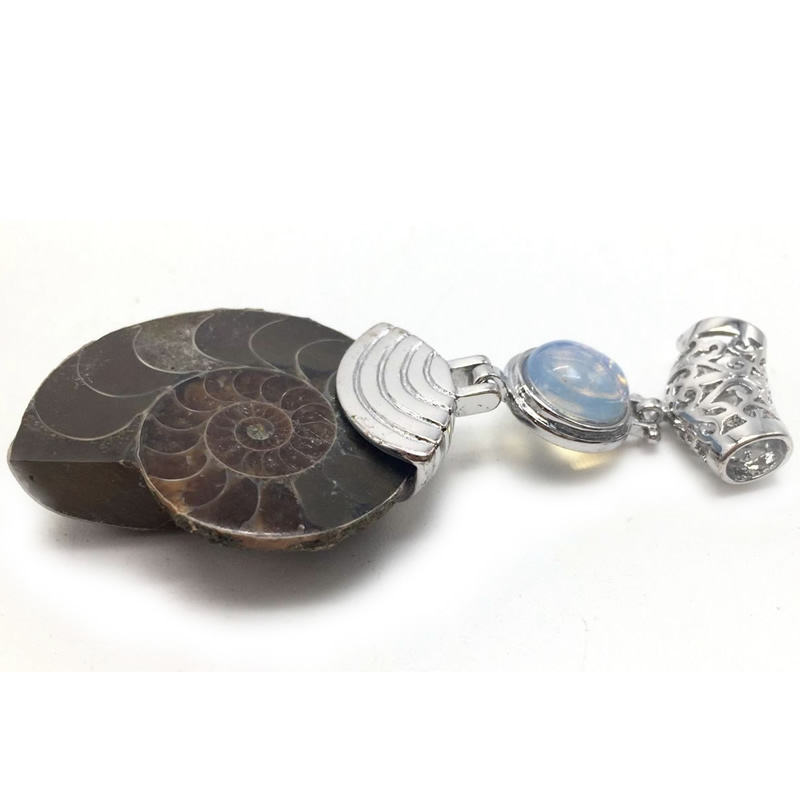 Opal snail pendant