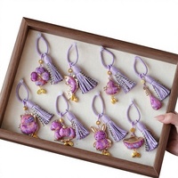 Nouveau Kit de Matériaux pour Porte-clés en Coton Lianyungang, Série Violette, Brocart Song Brocade, Motif Petit Cheval, Thème Nouvel An, Patrimoine Culturel Immatériel