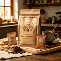 Sac à café en aluminium de qualité alimentaire, 1 kg, imprimé en héliogravure personnalisé, résistant à l'humidité, fond plat, scellé sur huit côtés