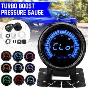 Manomètre de pression de suralimentation de turbo pour voiture 2'' 52mm 0-30PSI avec affichage LED numérique 10 couleurs 12V universel avec capteur - Product Image 1