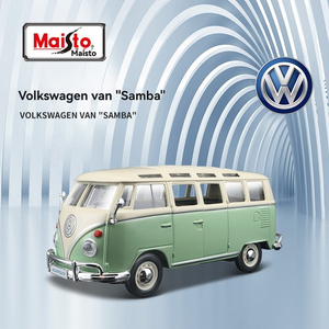 Modèle de <span class=keywords><strong>bus</strong></span> VW <span class=keywords><strong>SAMBA</strong></span> en alliage moulé sous pression 1:24 avec son et lumière, portes ouvrables, véhicule décoratif en métal, jouet pour garçon - Product Image 3