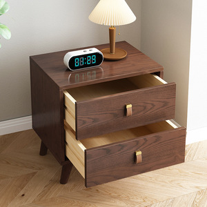 <span class=keywords><strong>Table</strong></span> <span class=keywords><strong>de</strong></span> <span class=keywords><strong>chevet</strong></span> silencieuse en bois <span class=keywords><strong>de</strong></span> frêne massif, style <span class=keywords><strong>japonais</strong></span> nordique moderne, avec 2 tiroirs pour le rangement dans les petites chambres d'appartement - Product Image 4