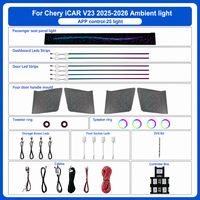 Éclairage intérieur et d'ambiance automobile : Lumières LED d'ambiance façonnées pour vitres de voiture, 64 couleurs, pour toit de voiture RHD Chery ICAR V23 2025