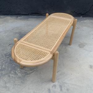 <span class=keywords><strong>Banc</strong></span> en bois massif et en rotin naturel de style nordique <span class=keywords><strong>contemporain</strong></span> pour chambre à coucher, <span class=keywords><strong>entrée</strong></span> ou salon <span class=keywords><strong>d</strong></span>'appartement, terrasse - Product Image 3