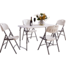 Hot Sale Indoor Outdoor Events Wedding Rectangular White HDPE Plastic Farmhouse Design <b>Aluminum</b> Frame Foldable Picnic Dining - Product Image 4