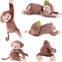 Vente en gros de singe en peluche magnétique à bras longs jouets d'animaux suspendus décor de poupée en peluche pour les tout-petits jouets de singe brun réalistes de 16 pouces