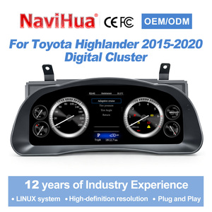 หน้าจอ LCD แสดงผลแบบดิจิตอลสำหรับรถยนต์ Toyota Highlander ปี 2015-2020 พร้อมมาตรวัดความเร็วแบบ Virtual Cockpit - Product Image 1