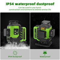 Niveau laser Huepar LS04CG vertical 16 lignes, niveau laser 4D vert 360° auto-rotatif à auto-nivellement